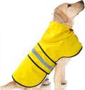 Dog Raincoat Waterproof Reflective Slicker - Lightweight Breathable Hooded Poncho Rain Coat Jacket with Adjustable Belly Strap and Leash Hole for Small Medium Large Dogs (Medium, Yellow)