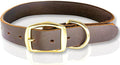 Leather Dog Collar Heavy Duty Hardware Dog Collars Full Grain Ultra Soft and Comfort Genuine Cowhide Metal Buckle Thick Belt Collar for Small Medium Large Pets (Large (16-22" Neck))