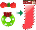Christmas Dog Chew Toys Set Dog Gift Toy with Christmas Stocking or Xmas Gift Box Dog Toys for Aggressive Chewers (Christmas Sock Type 1)