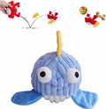 Interactive Squeaky Dog Chew Toy,No Stuffing Interactive Chew Toy for Small Medium Large Dogs, Training Reward Gift for Pets(Blue Whale)