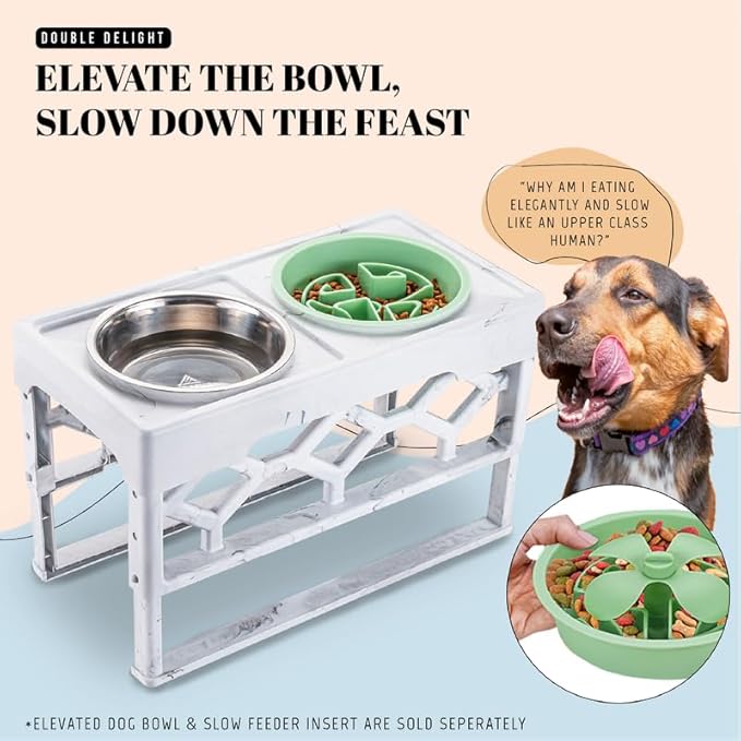 AVERYDAY Slow Feeder Dog Bowls for Large Breeds Fits Raised Feeding Station, Puzzle Dog Food Bowls to Slow Down Eating, Dogs Feeding Bowl with Non-Slip, Slows Feeder Pet Bowl for Wet and Dry Food