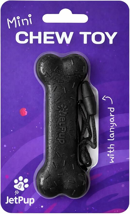 Pup Chew Toy Lanyard- Bone - Human Grade Chew Toy - Human Pup Play - 100% Food Grade Silicone (Mini Black Bone)