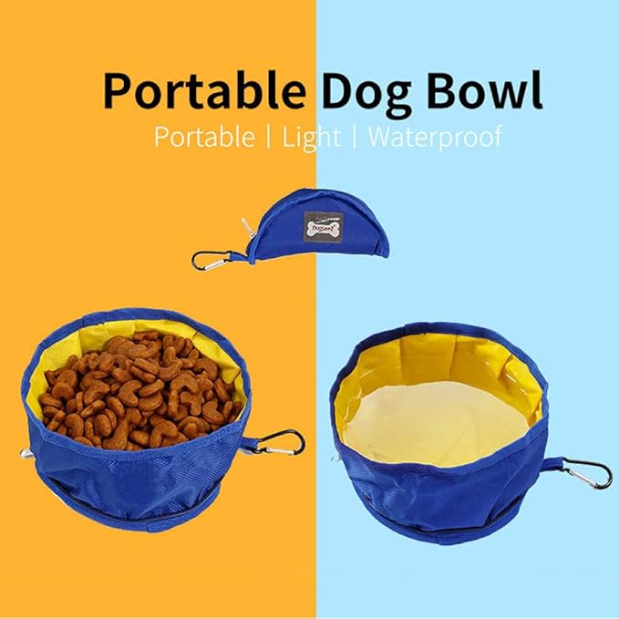 Pets Feeder Bowl Dog Dishes Portable Pet Dog Water Bowl Waterproof Collapsible Dog Bowl for Travelling Outdoor 1 Pcs