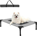 Outdoor Dog Bed, Raised Pet Cot for Medium and Large Dogs, Cooling Breathable Mesh, Durable Sturdy Frame, Washable Cover, Portable and Easy to Assemble Indoor/Outdoor Pet Bed, Grey, S