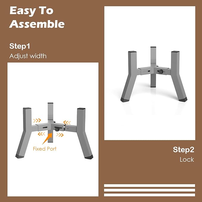 Eelevated Dog Bowl Stand for Small Dogs, Adjustable Width 5.2-8.66'', Raised Dog Food Water Bowls, 7.8'' Tall, Grey-Bowl Not Included