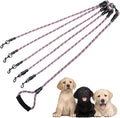 Dual Dog Leash 360° Tangle-Free - Reflective Heavy Duty, Comfortable Handle for Small/Medium/Large Dogs, Support Multiple Rope Addition (Purple 1, Five Leashes)