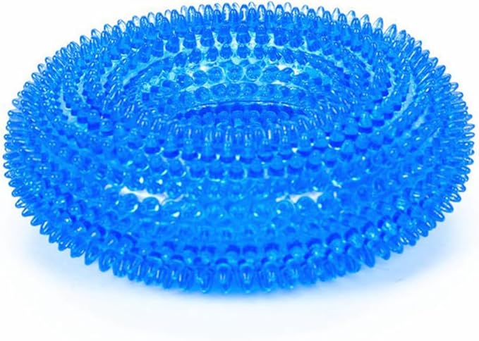 Angoily TPR Dog Chew Rings 4.72 Inch - Bite Resistant Round Pet Toys with Spiky Design for Molar Teeth Cleaning Interactive Chew Toy for Puppies Water and Weather Resistant