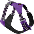 Tuff Pupper All-Day Wear Dog Harness | for Walking, Trail Running, Hiking | Front & Back Leash Clips | Reflective Trim | Easy On/Off Buckles | Lightweight Breathable | No Pull Design (Medium, Purple)