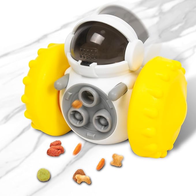 GRETEGO G&GO Dog/Cat Interactive Slow Feeder Puzzle Toy, Cognitive Dog Toys, Dog Treat Dispenser Toy, Interactive Pets Toys for Indoor, Treat Dispensing Dog Toys, Slow Eating Dog Bowl (Yellow)