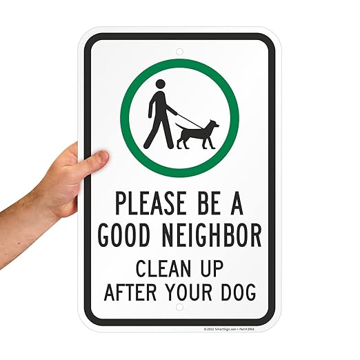 SmartSign "Please Be A Good Neighbor, Clean Up After Your Dog" Sign | 12" x 18" Aluminum