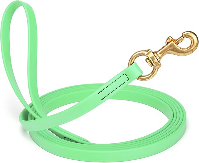 Viper Biothane K9 Working Dog Leash Waterproof Lead for Tracking Training Schutzhund Odor-Proof Long Line with Solid Brass Snap for Puppy Medium and Large Dogs, 10ft Sea Foam Green