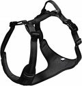 No Pull Dog Harness for Large Dogs, Adjustable, Reflective Breathable Padded Vest with 2 Metal Leash Clips and Handle for Control or Car Seatbelt Use, Black, L