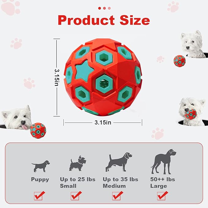Dog Toy Durable Rubber Star for Gentle Chewers Promotes Toy Double Layer Structure Food Dispenser for Dogs Playing Chasing Chewing