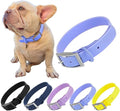 Waterproof Dog Collar, Soft Comfortable Pet Collars, Adjustable Odor Proof Heavy Duty Dog Collars Easy to Clean for Large, Medium Small Dogs by Bee N Buu (Cyan Blue, Small (length8-12, Width 3/4"))