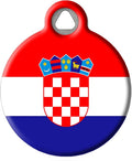 Dog Tag Art Croatian Flag Personalized Pet ID Tag for Dogs & Cats, Silent Polymer-Coated Name Tag with Custom Information, Small 7/8 in Diameter