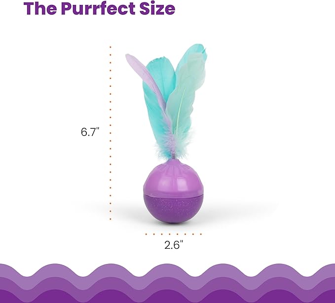 Catstages Feather Treat Stuffer Cat Toy – Interactive Cat Toy with Catnip for Treat Dispensing & Mental Stimulation, Purple