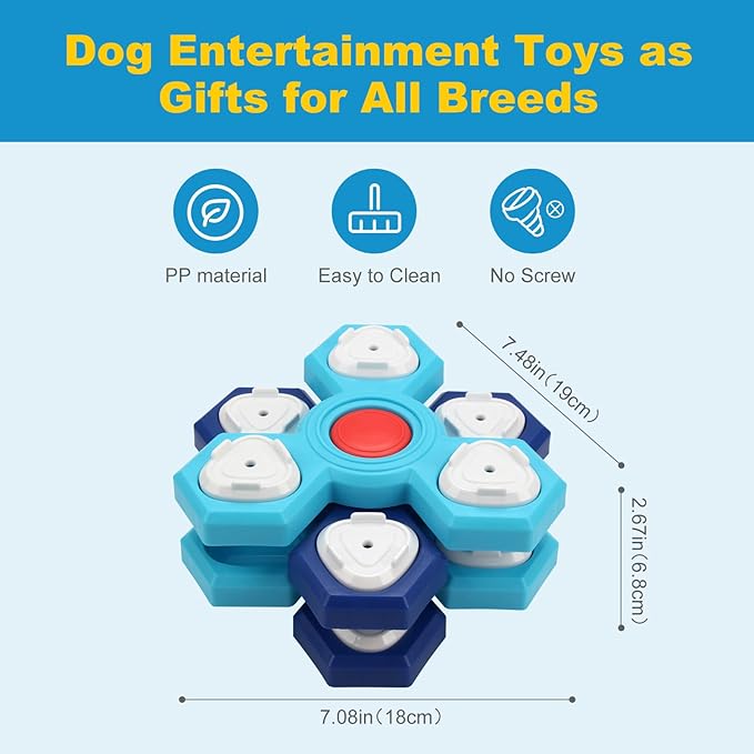 Dog Puzzle Toys 4 Levels, Dog Interactive Turntable Toy for IQ Training and Entertainment, Mentally Stimulating Toys Boredom and Smart Dogs, As Gifts for Dogs Cats