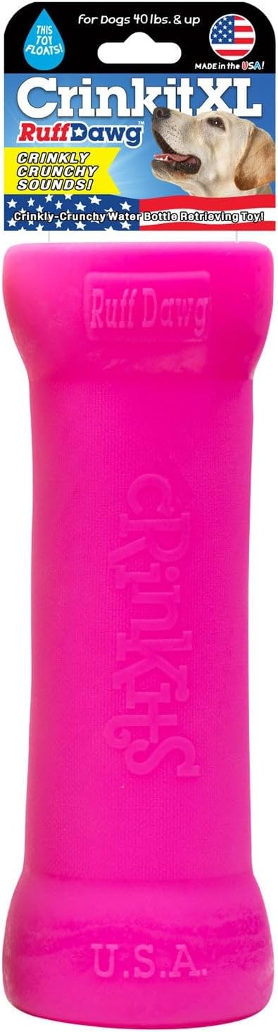 Ruff Dawg Crinkit XL – Noise-Making Dog Toy – Crinkly, Crunchy Water Bottle Toy for Aggressive Chewers – Fun & Safe Play for Dogs – High-Visibility Neon Colors