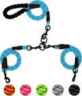 2 Way No Tangle Dog Leash - 360° Swivel Leash for Two Dogs, Reflective Design for Small Medium Large Dogs (Blue, 2 Way)