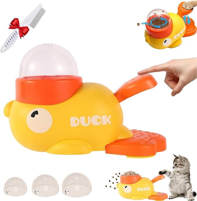 Cat Treat Slot Machine, Cat Slot Machine Treat Dispenser, Duck Dog Treat Dispenser, 2-in-1 Interactive Pet Slow Feeder Puzzle Toy, Suitable for All Kinds of Cats and Dogs (1pcs)