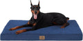 Bedfolks Orthopedic Dog Bed for Jumbo Dogs - Egg Foam Dog Crate Bed with Removable Waterproof Cover, Pet Bed Mat Suitable for Dogs and Pets Up to 150 lbs (54 x 44 x 4 inches, Navy)