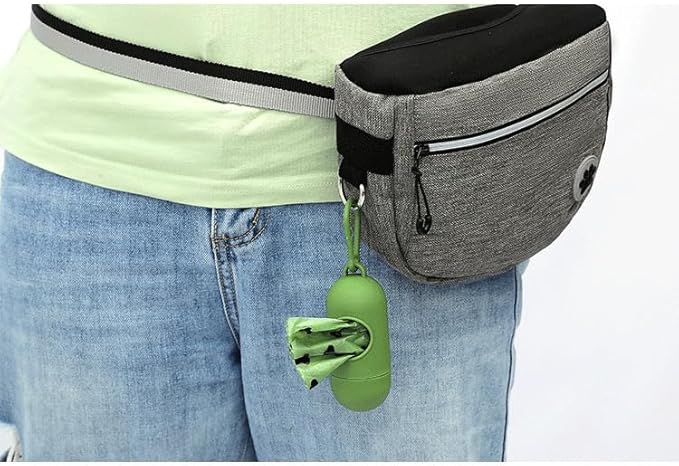 Dog Poop Bag Dispenser With Bags - Durable and Guaranteed Leakproof, Unscented, 1 Holder and 15 Bags, Green