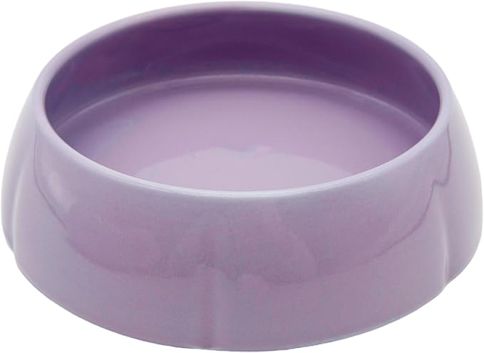 Donut Duo Ceramic Dog Bowl Set, Dual-Layer Pet Feeding Bowls with Raised Base, Non-Slip, Lead-Free Ceramic (Purple)