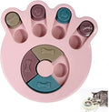 Anti-Choking Interactive Puzzle Toy for Slow Dispensing Feeding for Pets, 2023 New Dog Puzzle Toys, Dog/Cat Food Puzzle Feeder, Dog Stimulation Toys for Small and Medium-Sized Dogs (Pink, Pawprint)