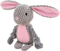 Dog Toys, Dog Squeaker Toys with Crinkle Paper, Stuffed Animal Dog Plush Chewing Toy, Cotton Rope Interactive Toys for Puppy, Small, Middle Dogs (Gray Rabbit)