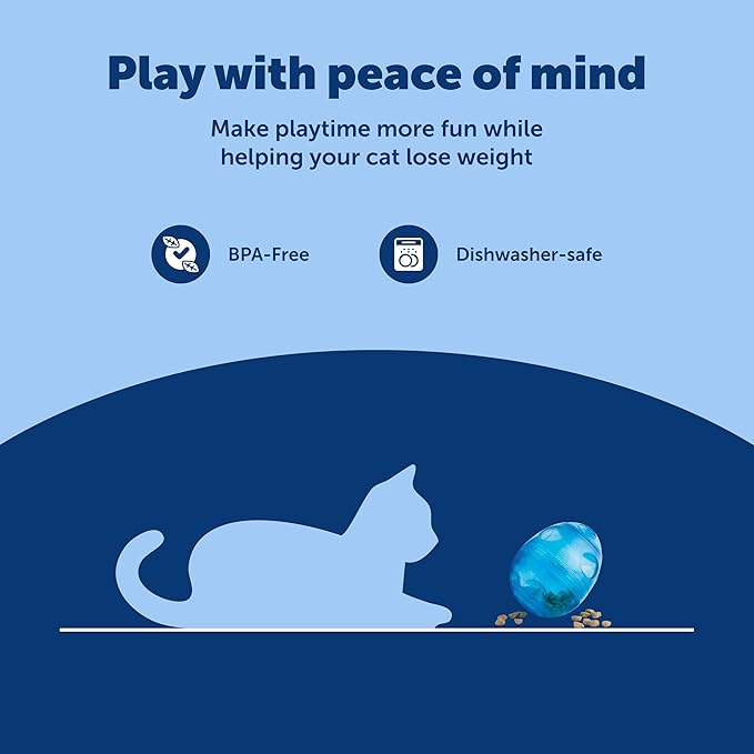 PetSafe FUNkitty Egg-Cersizer - Cat Toy - Slow-Feeder for Cats to Slow Down & Reduce Aggressive Eating - Durable Multi-Functional Enrichment Toy for Improved Digestion & Exercise