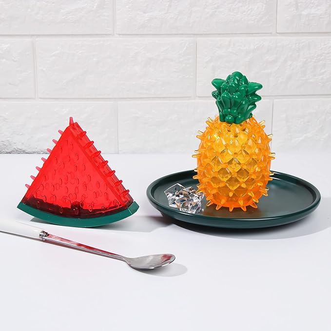 HomeSoGood 2pcs Dog Cooling Chew Toys, Summer Ice Interactive Dogs Toys, Watermelon Pineapple Shape Teething Toys