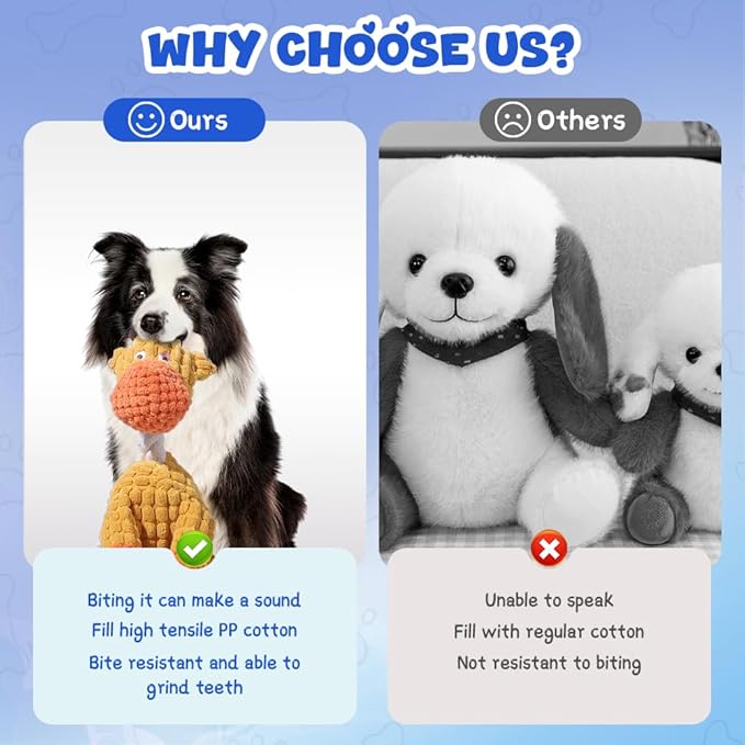 Indestructible Plush Squeaky Dog Toys, 2026 New Durable Heavy Duty Chew Toys for Aggressive Chewers, Teething Toys for Small Medium Large Dogs & Indoor Pups (Brown)
