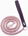 Rose Gold Dog Chain Leash 10MM 14MM Curb Cuban Link Chain Dog Leash Strong Chew Proof Stainless Steel Leash 3FT/4FT/5FT for Small Medium Large Dogs(14mm,5ft)…