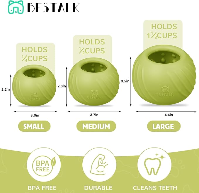 Long-Lasting Dog Lick Toy, Wobbly Dog Enrichment Lick Bowl to Keep Dogs Busy, Interactive Stuffable Dog Treat Feeder for Boredom, Silicone Treat Dispensing Chew Toy(Green,M)