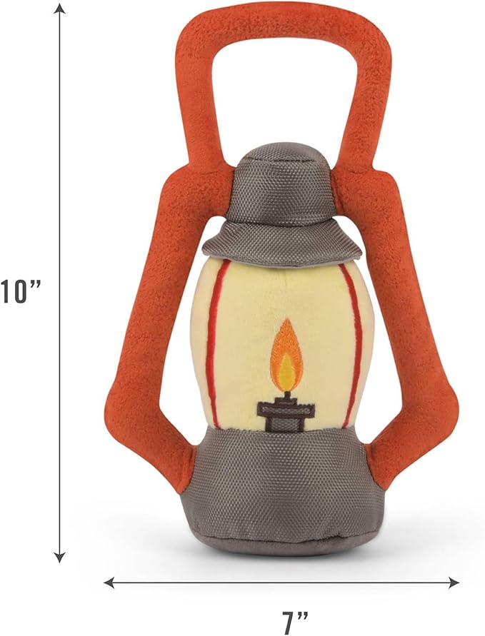 P.L.A.Y. Cute Plush Dog Toys - Camping, Outdoor Themed Durable Squeaker Chew Toy, Great for Puppies & Small, Medium, Large Dogs - Machine Washable, Recycled Materials (Camp Corbin Pack Leader Lantern)