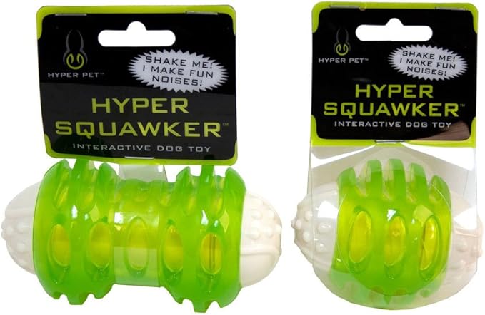 Hyper Pet Hyper Squawkers Dog Bone Durable Dog Toy Designed from TPR and Nylon with an Enticing Giggle Noise Medium