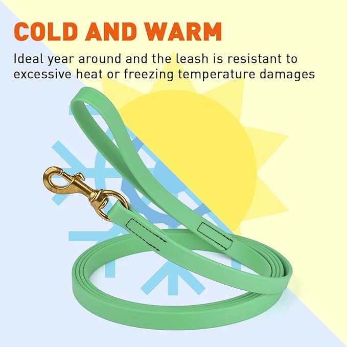 Viper K9 Biothane Working Dog Leash Waterproof Lead for Tracking Training Schutzhund Dog Sport & Search - Odor-Proof Long Line with Solid Brass Snap for Puppy Medium Large 3/4" x 33ft Sea Foam Green