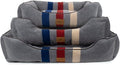 Pendleton Fleece Kuddler Dog Bed - Cabin Stripe Gray, M