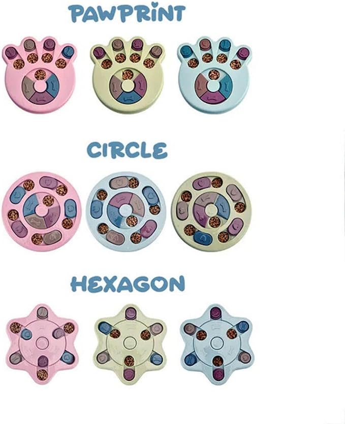Anti-Choking Interactive Puzzle Toy for Slow Dispensing Feeding for Pets, 2023 New Dog Puzzle Toys, Dog/Cat Food Puzzle Feeder, Dog Stimulation Toys for Small and Medium-Sized Dogs (Blue, Pawprint)