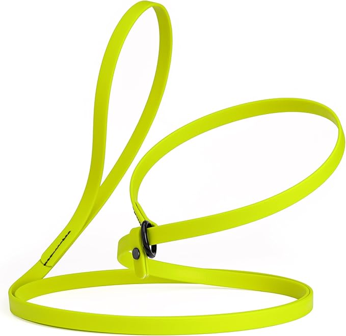 Dogline Biothane Slip Dog Leash - for Small, Medium and Large Dogs - Odor Free Slip Lead, Heavy Duty and Durable Material Kennel Lead - Safety Yellow - 7ft L x 1/2in W