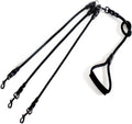 3 in 1 Durable Nylon Dog Leash with Padded Handle, 360° Swivel No Tangle Climbing Rope Removable Pet Traction Rope, Lead for Medium Large Dogs Black