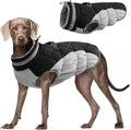 FUAMEY Dog Coat for Large Dogs,Waterproof Dog Winter Jacket with Harness Built in Puppy Cold Weather Coats Reflective Pet Vest with Zipper Warm Fleece Dogs Snowsuit Windproof Black XL