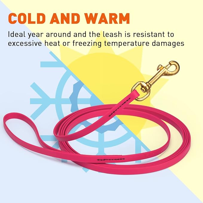 Viper K9 Biothane Working Dog Leash Waterproof Lead for Tracking Training Schutzhund Dog Sport and Search - Odor-Proof Long Line with Solid Brass Snap for Puppy Medium and Large - Water Friendly