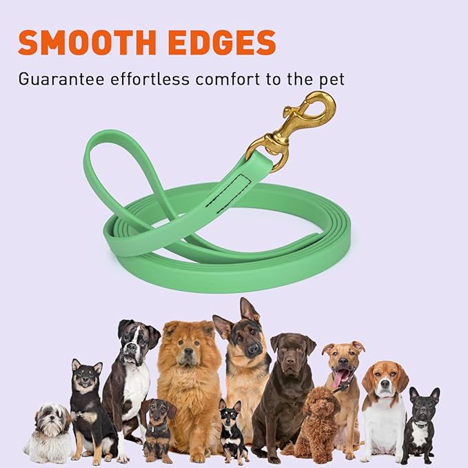 Viper K9 Biothane Working Dog Leash Waterproof Lead for Tracking Training Schutzhund Dog Sport & Search - Odor-Proof Long Line with Solid Brass Snap for Puppy Medium Large 3/4" x 33ft Sea Foam Green