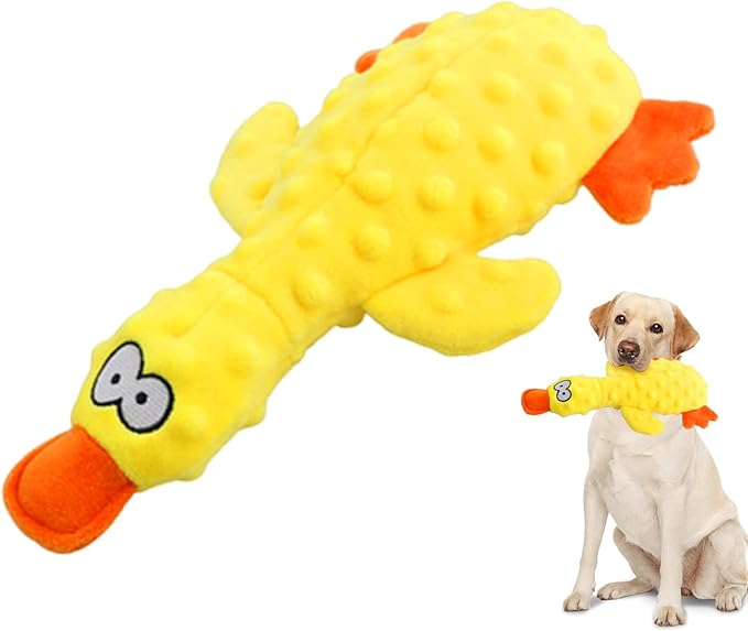 Dog Toys for Aggressive Chewers, 2026 Upgraded Duck Indestructible Dog Toys, Squeaky Plush Dog Puppy Chew Toys for Boredom Relief, Cute Yellow Duckling Plush for Playtime (Yellow)