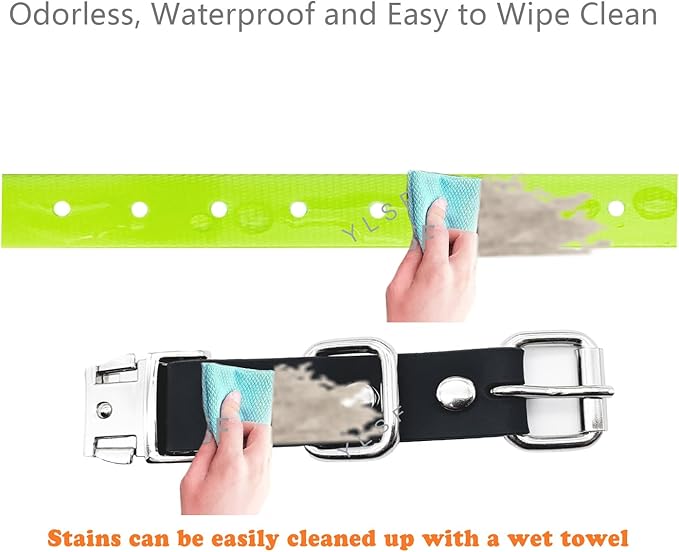 Quick Snap Bungee Dog Collar Strap with D Ring for Most of Electronic Training Shock Collar Receivers-Adjustable Durable Waterproof Odorless 3/4 Inch TPU Collar Replacement for Barking Fence