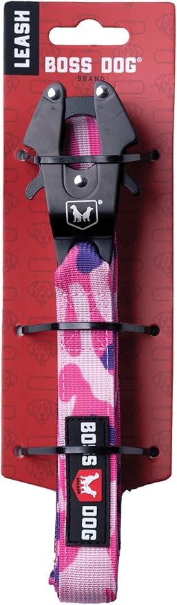Boss Dog Tactical Leash, Pink Camo, 6 FT