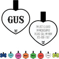 Silicone Silent Cat Tag Personalized with 5 Lines of Custom Deep Engraved Durable Soundless Pet ID Name Tag Heart Small White