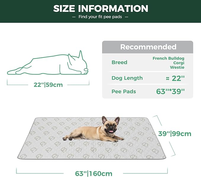 FXW Washable Pee Pads for Dogs, Puppy Pads with Super Absorbent, Specifically Designed for FXW Rollick/Homeplus 24inch 6 Panels Dog Playpen, 39" x 63" Rectangle, Khaki, 2 Packs