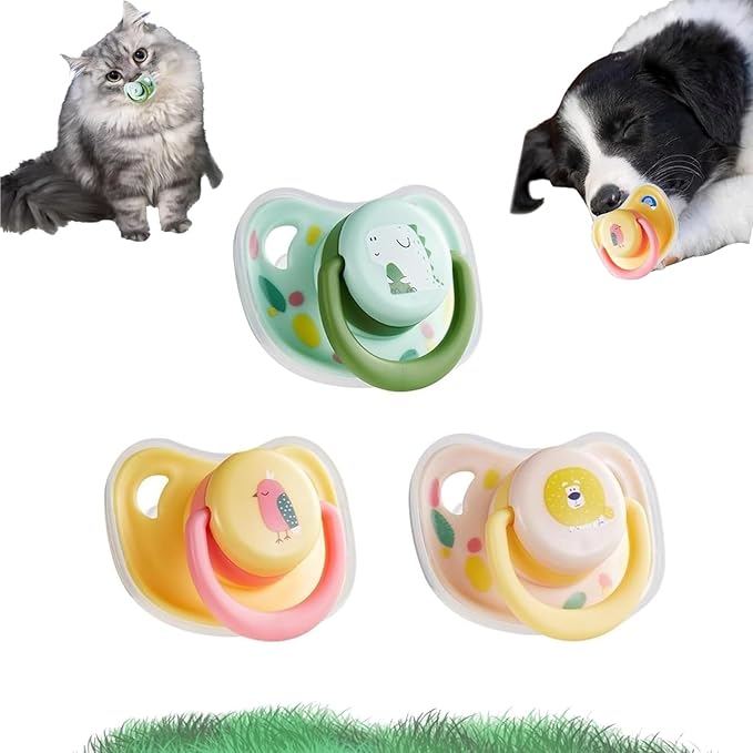 Cats Dog Soft Silicone Pacifier Small Pet Pacifier Chew Toy Pet Chew Toy Animal Accessories Decoration (Combination)